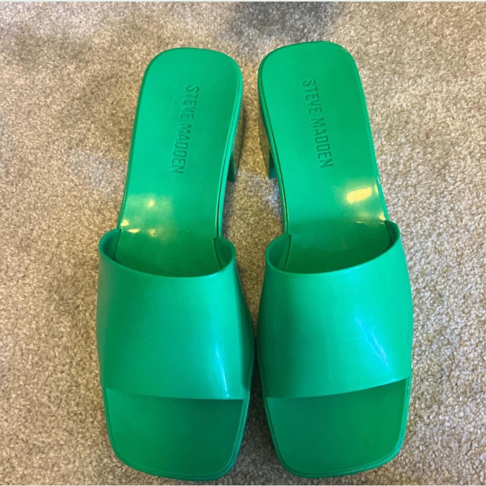 Steve Madden Green Mules
